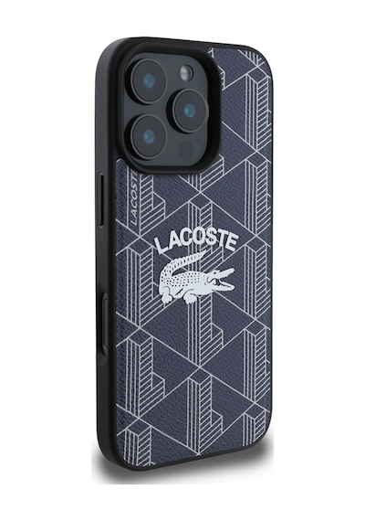 Apple iPhone 16 Pro Max Uyumlu Kılıf Lacoste  Lisanslı Magsafe Özellikli Mono Vintage Logo Lacivert