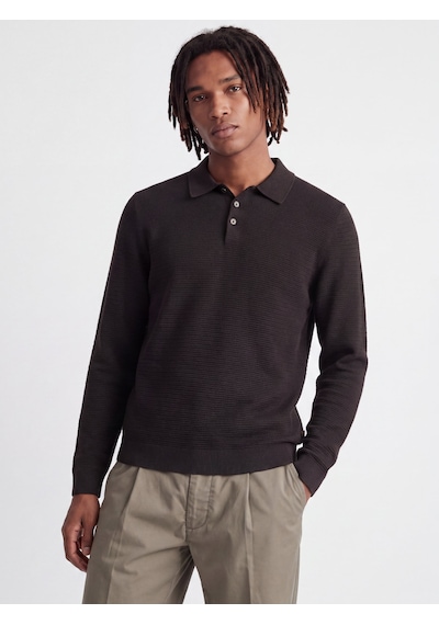 Jack & Jones Jprblurıley Knıt Polo Ls Kahverengi