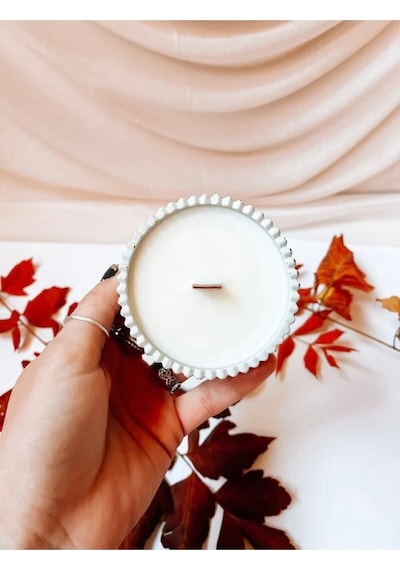 Bernami Mumluk Şamdanpinterest Vanilya Kokulu Ahsap Fitil Dekoratif Kutuda Mum Diğer