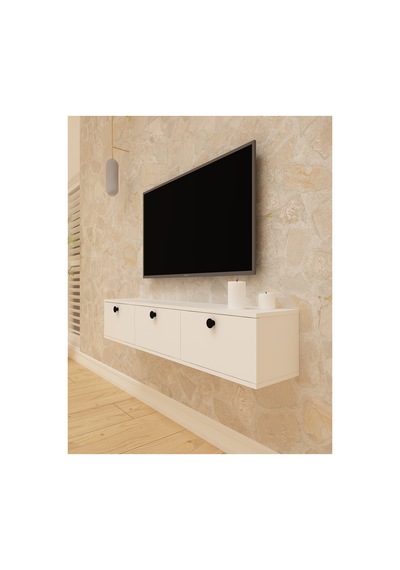 Salkım 150 Cm Duvara Monte Tv Ünitesi Tv Sehpası Beyaz - Beyaz Beyaz-beyaz