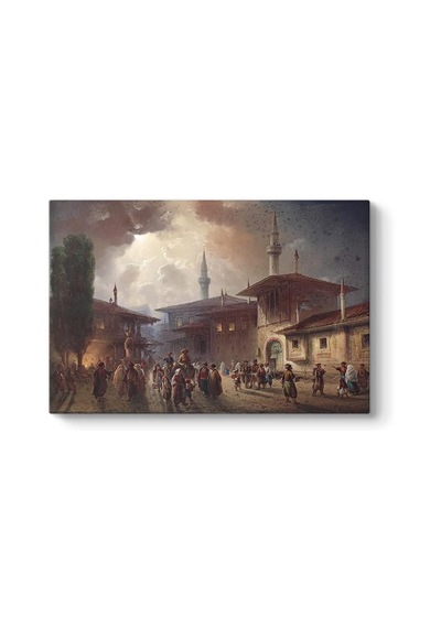 Osmanlıda Çarşı Meydanı Tablosu 90 X 60