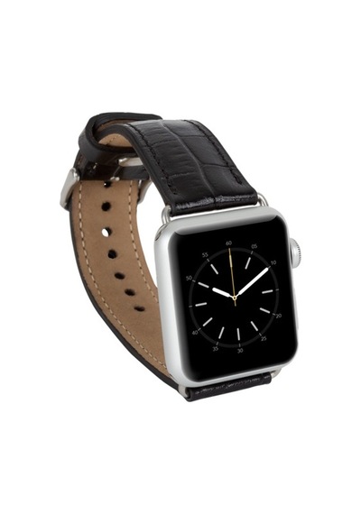 Bouletta Apple Watch Uyumlu Deri Kordon 42-44-45Mm Kroko Siyah