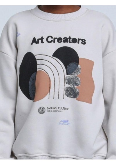 Jack Lions Erkek Çocuk Art Creators Yazılı İnce Şardonlu 2 İplik Sweatshirt-14256 Gri