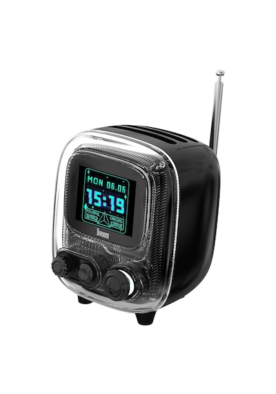 Divoom Tiivoo-2 Fm Radyolu Mini Bluetooth Hoparlör, Kablosuz Piksel Ekranlı Retro Taşınabilir Ses Bo
