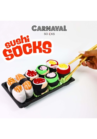 Carnaval Socks Carnaval Unisex Hediye Sushi Kutusu Çorap Seti - Sushi Desenli Pamuk Çorap - Sushi Socks Box 2000386