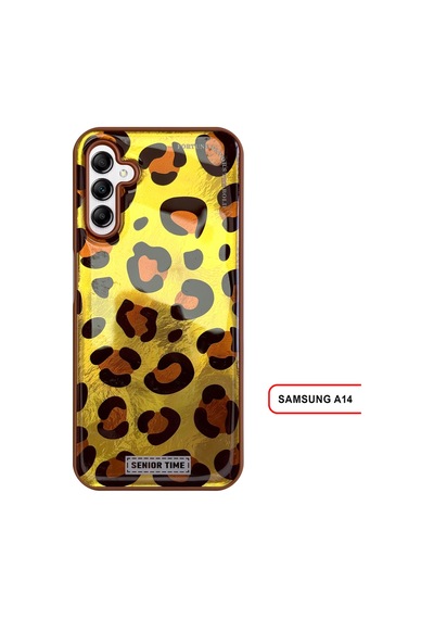 Samsung Galaxy A14 Uyumlu Lüks Leopar Desenli Silikon Telefon Kılıfı Desen2