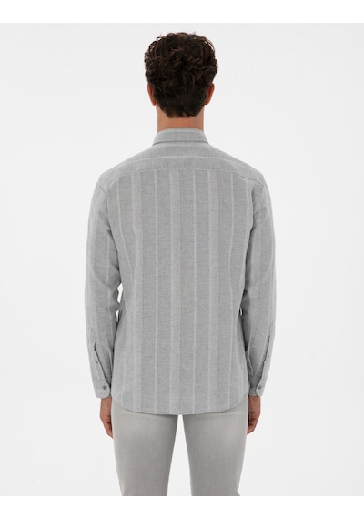 Pierre Cardin Erkek Gri Gömlek Desenli 50312373-vr024 Gri