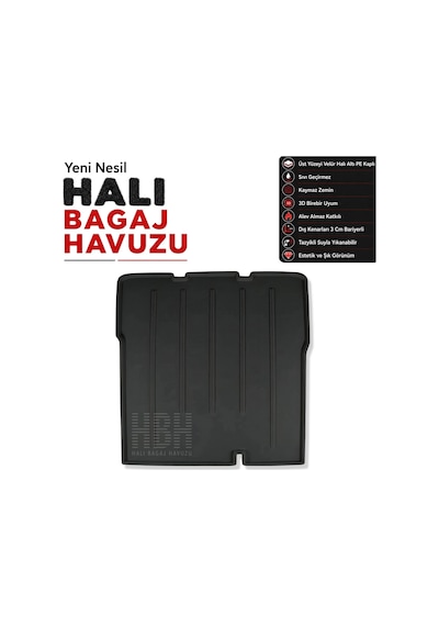 Chevrolet Aveo Sedan Halı Bagaj Havuzu 2011 Sonrası Siyah Renk