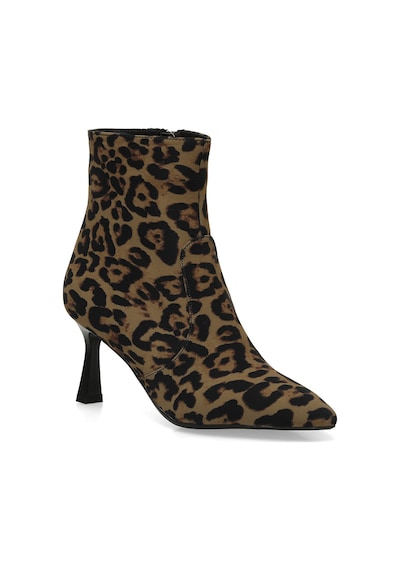 Butigo 24k-526 4pr Leopar Kadın Topuklu Bot 000000000102025499 Kahverengi