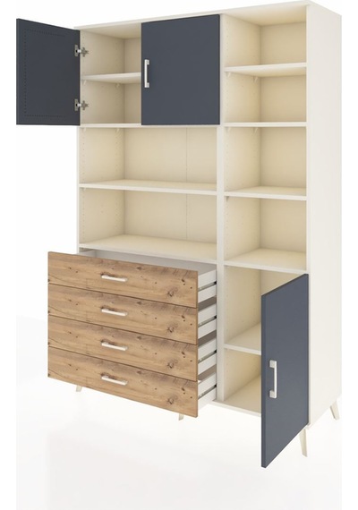 Hyperion Dolap 9 Raflı 4 Çekmeceli 3 Kapaklı 132x44x195 Aytaşı-antrasit/çam Antrasıt/atlas Çam Hyperion Dolap 9 Raflı 4 Çekmeceli 3 Kapaklı 132x44x195 Aytaşı-antrasit/çam Antrasıt/atlas Çam