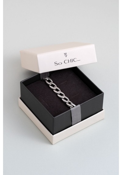 So Chic Örgü Model Çelik Erkek Bileklik Gri 70381685