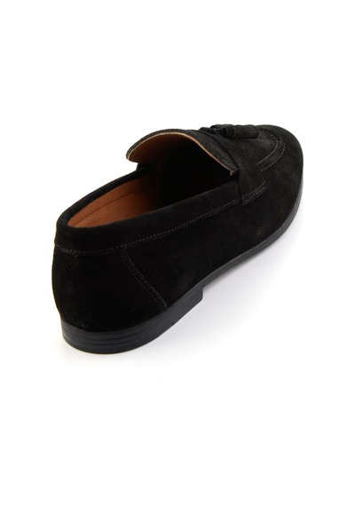 Siyah Hakiki Deri Erkek Loafer Ayakkabı E01594456502 Siyah