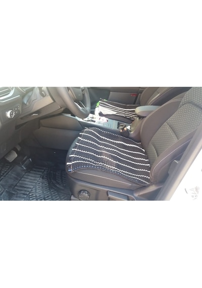 Oto Koltuk Serme Kilim Minder 3'lü Set Beyaz Siyah