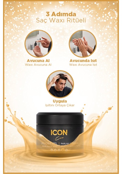 Iconcare Jojoba Oil Aqua Wax Güçlü Tutuş Parlak Görünüm Saç Waxı 150 Ml