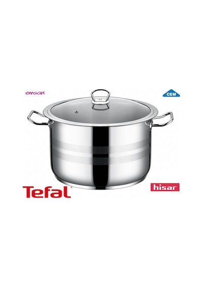 Teflon Granit Döküm Çelik Tencere Tava Sahan Için Cam Kapak 28 Cm Cam Kapak Tenceresiz