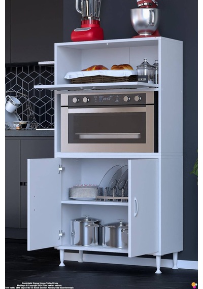 Rona 85 Cm Çok Amaçlı Mutfak Kiler Dolabı Raflı Mikrodalga Fırın Standı Banyo Dolabı 85x150x32 Cm Beyaz Rona 85 Cm Çok Amaçlı Mutfak Kiler Dolabı Raflı Mikrodalga Fırın Standı Banyo Dolabı 85x150x32 Cm Beyaz