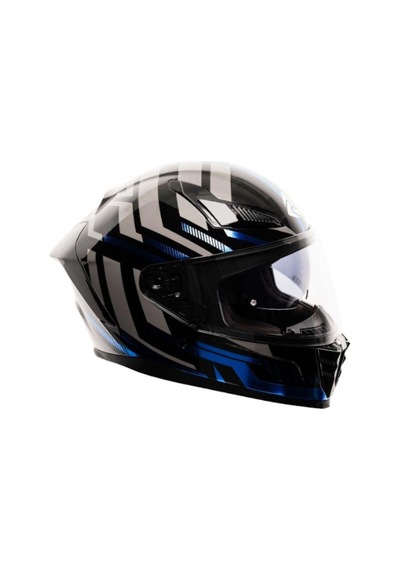 Nukro 853 Power Full Face Kapalı Motosiklet Kaskı Mavi - Siyah