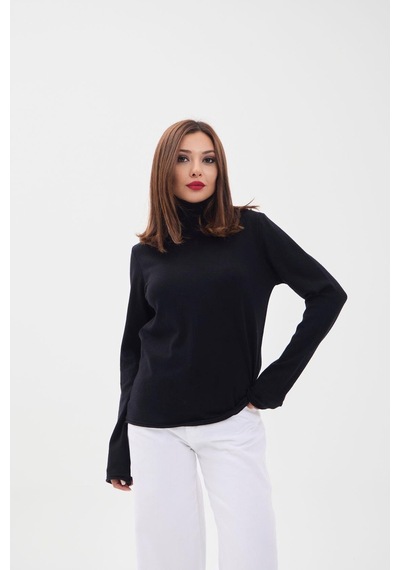 Suma 4214 Triko Düz Balıkçı Salaş-siyah