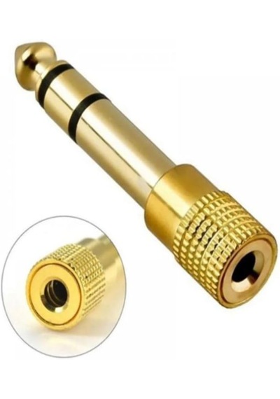 6.5 Mm To 3.5 Mm Çevirici Dönüştürücü Piyano Gitar Bağlama Amfi Ses Sistemi Uyumlu Jack Adaptör