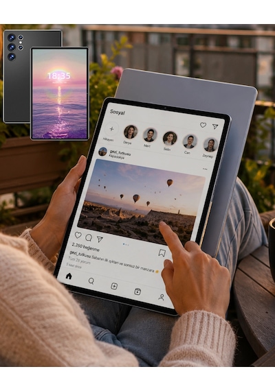 16gb Ram 1tb Tablet Pc Klavyeli Kılıflı Kalemli Tablet Seti Beyaz