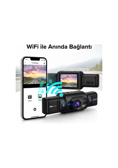 4 Kanallı 1080p Araç Kamerası 3.16 İnç Ips Ekran Gece Görüşlü Park Modlu