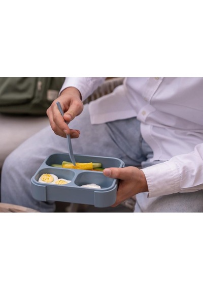 Citron Çatal Ve Kaşıklı Bento Beslenme Kutusu Seti - Dusty Blue