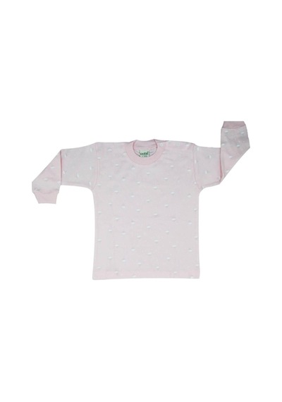 Sebi Bebe Kız / Erkek Bebek Çocuk Pamuklu Önden Çıtçıtlı Bulutlu Pijama Takım-12495-pembe Pembe