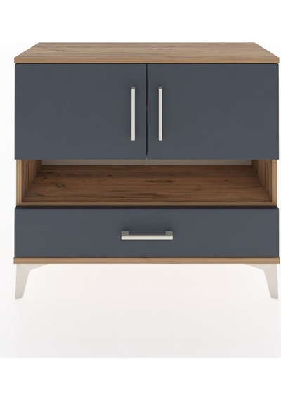 Arges Şifonyer 3 Raflı Tek Çekmeceli 2 Kapaklı 88x30x80 Çam-antrasit Atlas Çam Arges Şifonyer 3 Raflı Tek Çekmeceli 2 Kapaklı 88x30x80 Çam-antrasit Atlas Çam