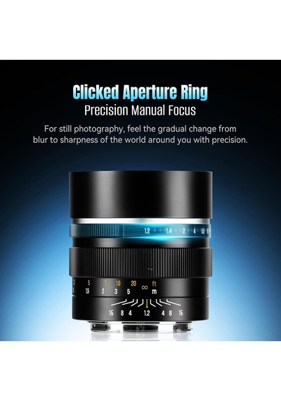 50mm F1.2 Aps-c Fotoğraf Makinası Lensi Sabit Odaklı Manuel Lens Fujifilm Fx-mount Çok Renkli