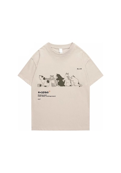 Noıssey Rubbing Bath Cats Bej T-shirt Et1822
