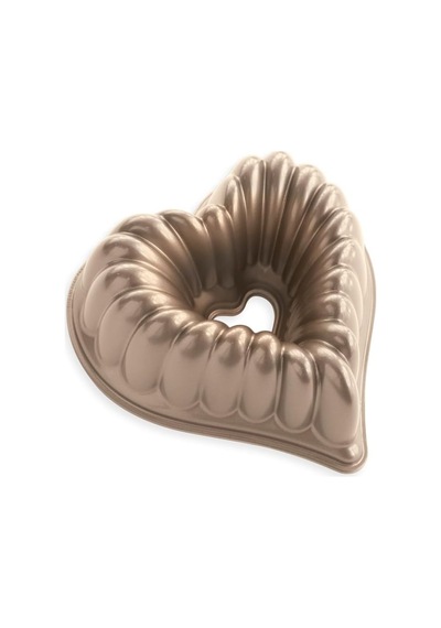 Nordicware 55548 Kek Kalıbı, Kalpli Çelenk, Alüminyum Döküm, Hacim: 2.5lt, 55548amz, Gümüş Çok Renkli