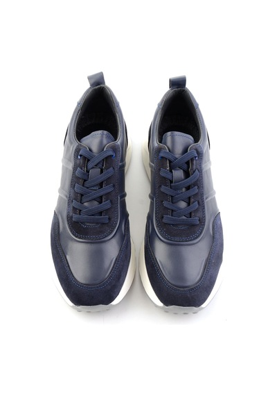 Bambi Lacivert Napa Hakiki Deri Erkek Sneaker E01774057943