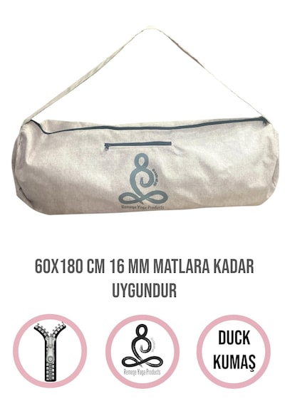 Mat Taşıma Çantası Yoga Fitness Silindir Antrenman Çantası + 2 Adet Mat Toplama Lastiği Açık Mor