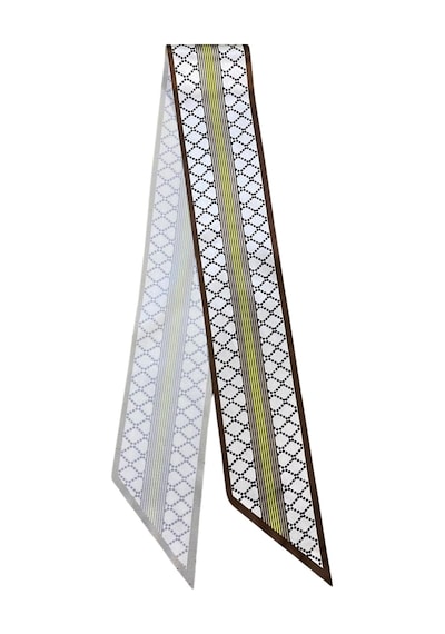 Tarzını Seç Asil Çizgi Desenli Kahverengi Kravat / Eşarp / Fular 105x9 Cm Asil Kahverengi