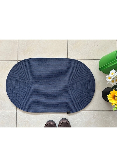 Jüt Düz Banyo Paspası Oval 45 X 75 Lacivert
