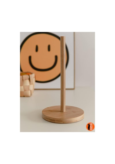Bambu Kağıt Havluluk, Rulo Kağıt Havlu Tutacağı, Dekoratif Peçetelik 120 X 260 Kahverengi Bambu Cn N Yuvarlak
