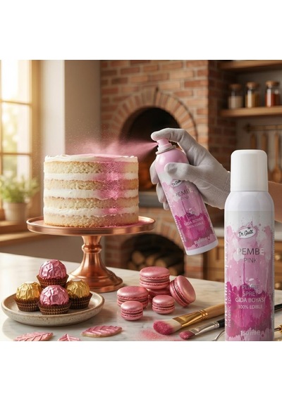 Gıda Sprey Boyası Pembe 150 Ml Pasta Ve Tatlı Dekor Spreyi