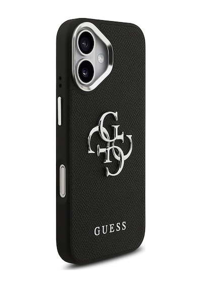 Apple Uyumlu iPhone 17 Kılıf Guess Lisanslı Pu Deri 4g Büyük Metal Logo Dizaynlı Kapak Siyah