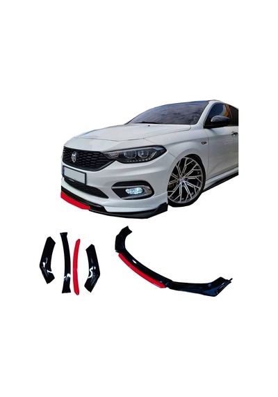 Fiat Egea Uyumlu Ön Lip Kırmızı Renkli 4 Parça - A+ Ürün - Dayan