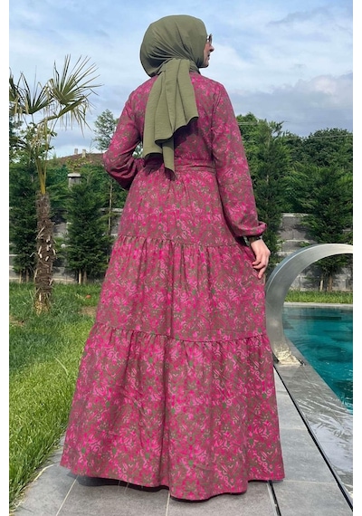 Rabia Şamlı Betül Gül Kurusu Elbise Gülkurusu