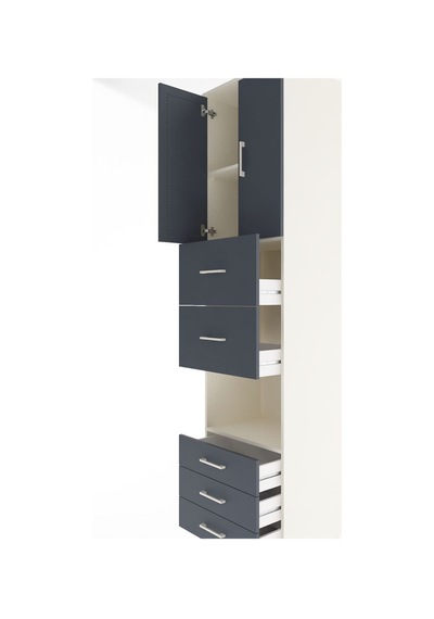 Hyperion Dolap 3 Raflı 5 Çekmeceli 2 Kapaklı 60x44x243 Aytaşı-antrasit Aytası