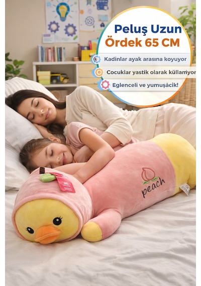 65 Cm Uzun Peluş Ördek Yastık Uyku Arkadaşı Yumuşak Oyuncak Çocuk Hamile Destek Pembe Sarı Diğer