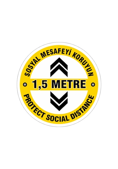Sosyal Mesafeyi Koruyun Yer Etiketi