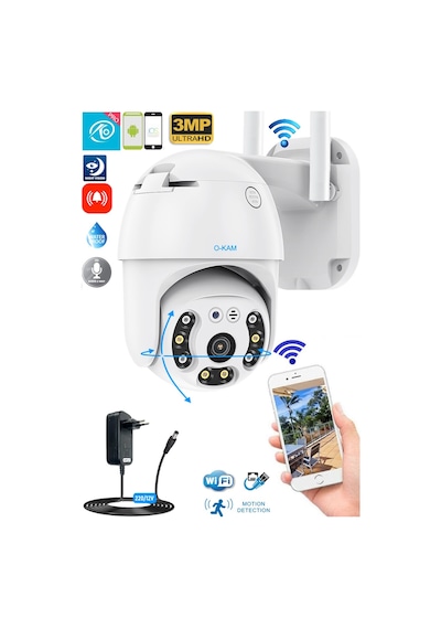 Pro 3038 360 Görüş Hareketli Wireless Waterproof Akıllı Ip Güvenlik Kamerası Okam Uygulama