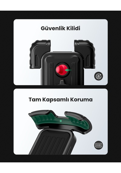 Ugreen Motosiklet Ve Bisikletler İçin 360 Gidon Telefon Tutucu, Siyah, 60548