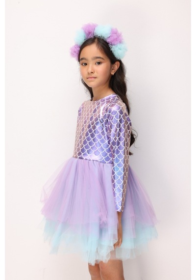 Le Mabelle Lila Uzun Kollu Deniz Kızı Desenli Tütü Etekli Kız Çocuk Balerin Elbise - Cherina Lila Le Mabelle Lila Uzun Kollu Deniz Kızı Desenli Tütü Etekli Kız Çocuk Balerin Elbise - Cherina Lila