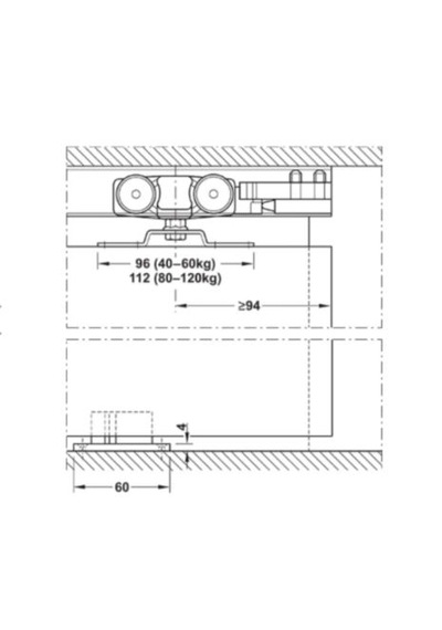 Slido Classic 80-o Kayar Kapı Seti 847-966mm 940.82.105