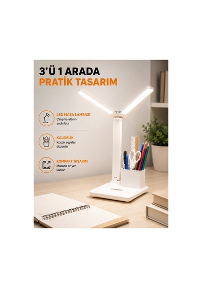 Astraltech Led Işıklı Masa Lambası Göz Yormayan, Kısılabilir Ve Esnek Başlıklı Yeni Nesil Çok Renkli