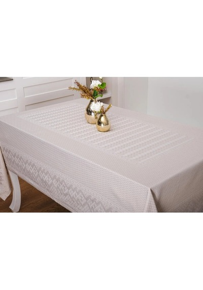 Ezgi Lüx Jakar Polycotton Kumaş Taş Masa Örtüsü 160x220 Cm - 1069 Çok Renkli