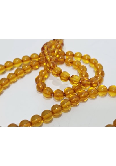 Doğal Kaya Damla Kehribar Tesbih 99luk 6,5mm 16,20 Gram